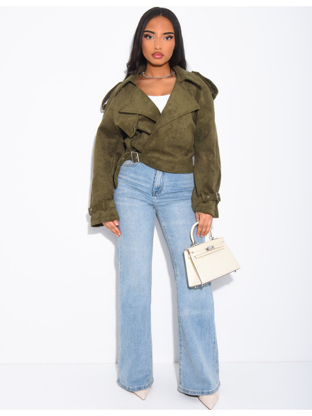 Perfecto court en suédine à attacher