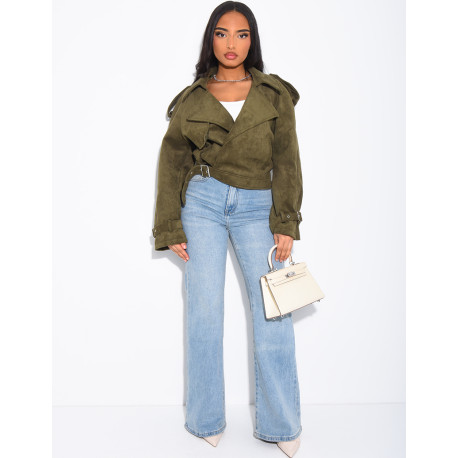 Perfecto court en suédine à attacher