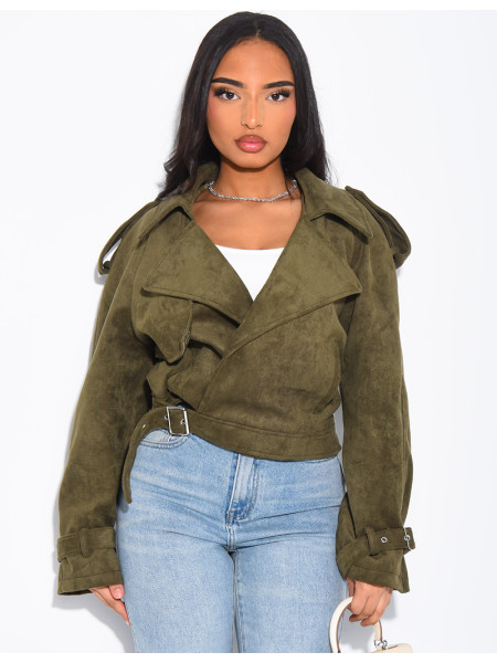 Perfecto court en suédine à attacher