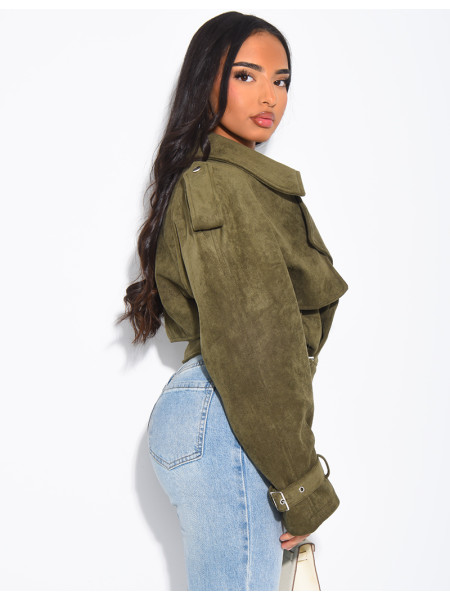 Perfecto court en suédine à attacher