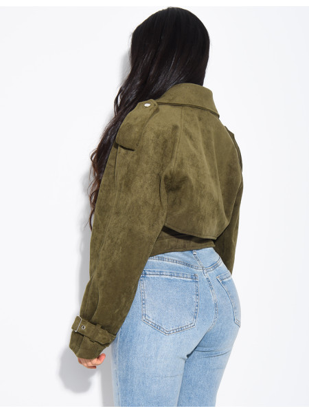 Perfecto court en suédine à attacher