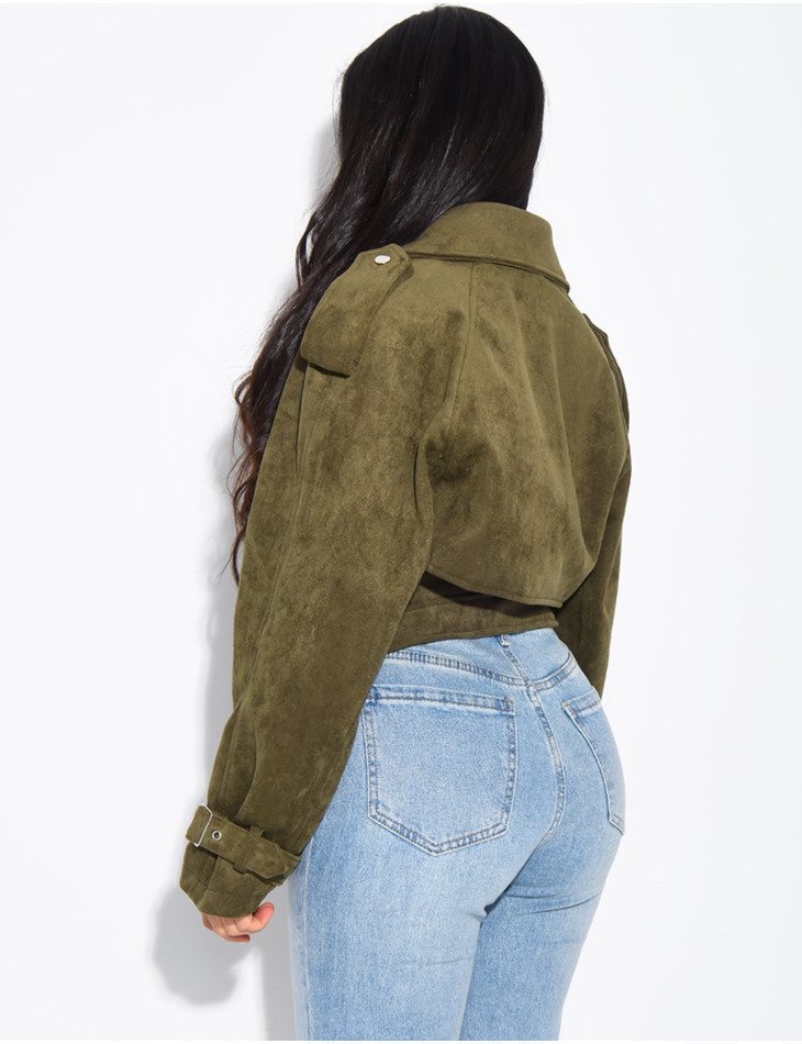 Perfecto court en suédine à attacher