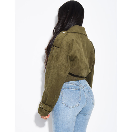 Perfecto court en suédine à attacher