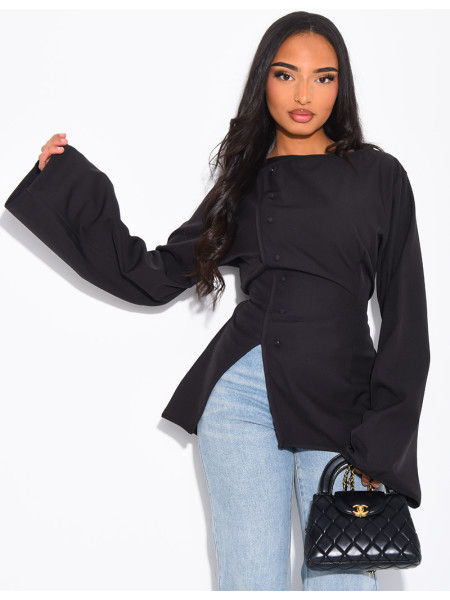 Blouse boutonnée à cintrée dans le dos