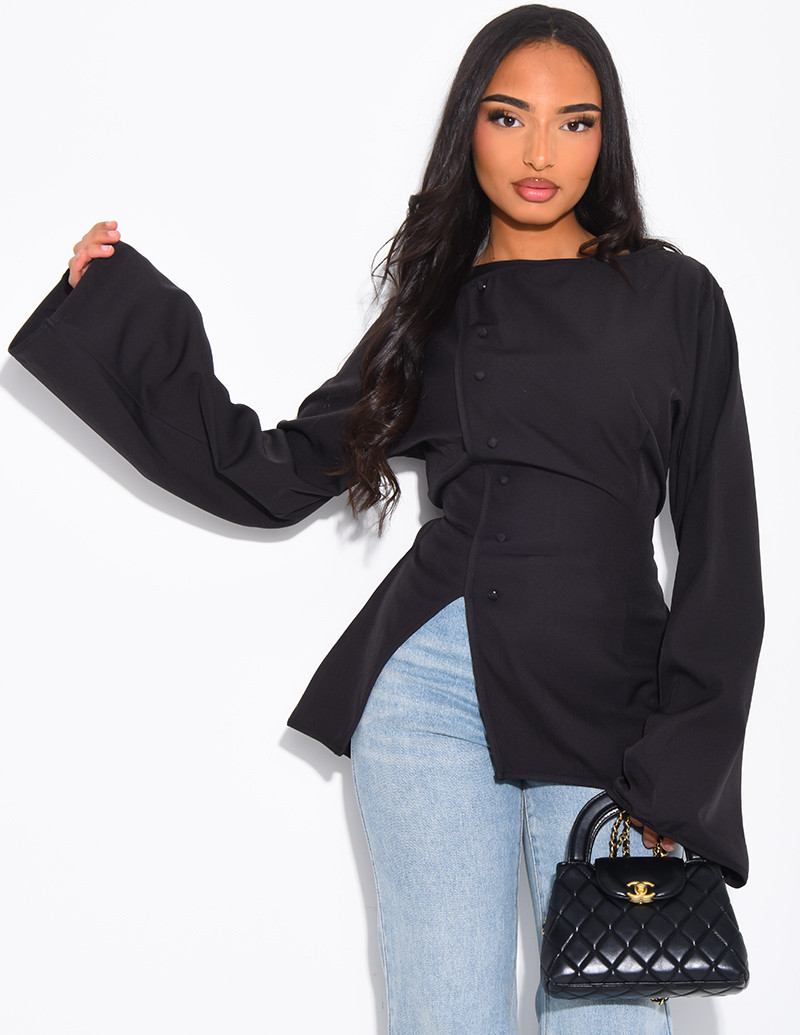 Blouse boutonnée à cintrée...