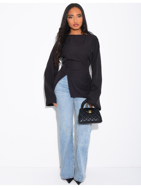Blouse boutonnée à cintrée dans le dos