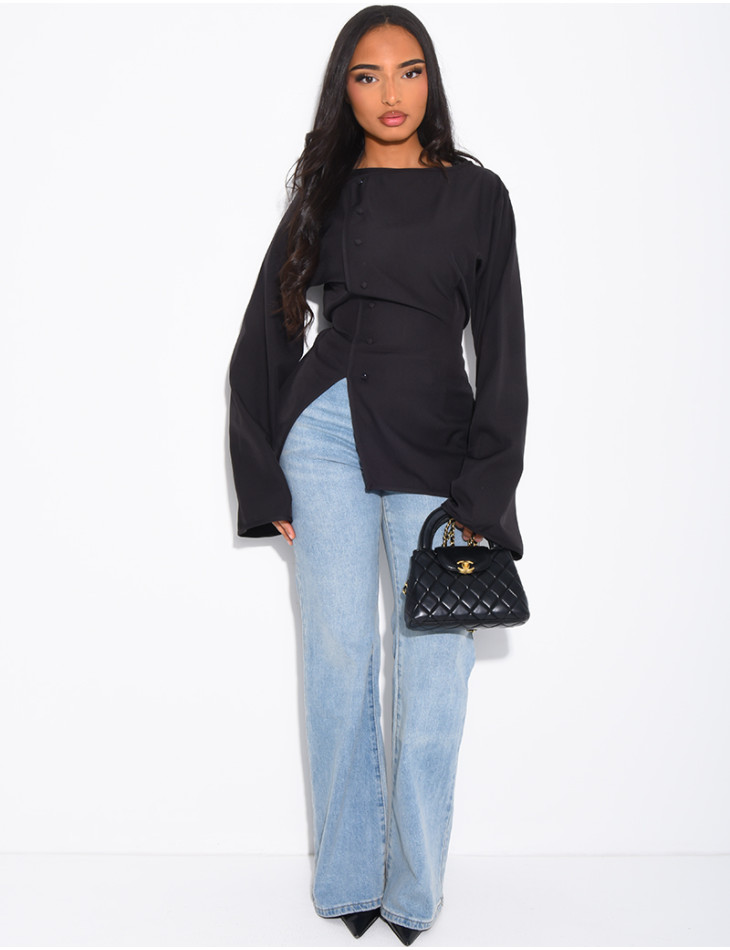 Blouse boutonnée à cintrée dans le dos
