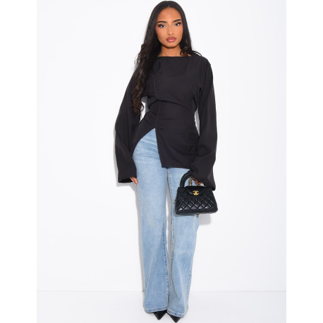 Blouse boutonnée à cintrée dans le dos