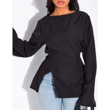 Blouse boutonnée à cintrée dans le dos
