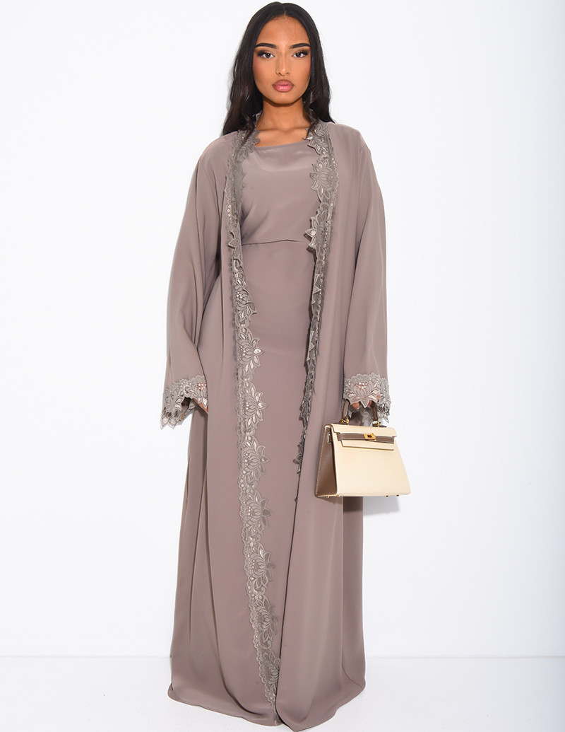 Ensemble en satin robe sans...