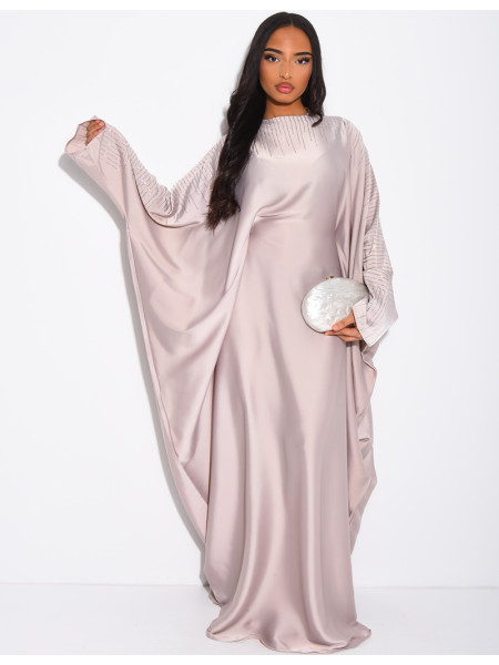 Butterfly abaya adorned with rhinestones to tie on the inside