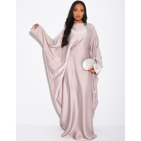 Butterfly abaya adorned with rhinestones to tie on the inside