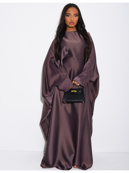 Abaya papillon ornée de strass à nouer à l'intérieur
