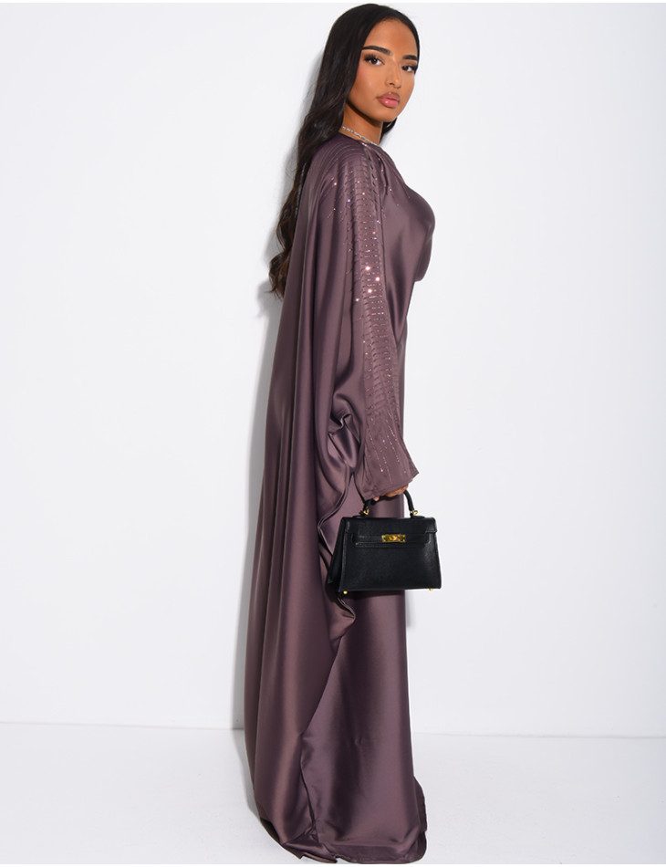 Abaya papillon ornée de strass à nouer à l'intérieur