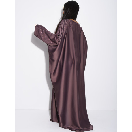 Abaya papillon ornée de strass à nouer à l'intérieur