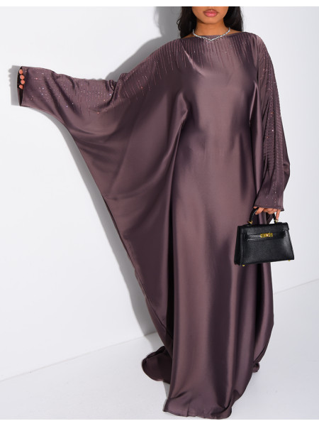 Abaya papillon ornée de strass à nouer à l'intérieur