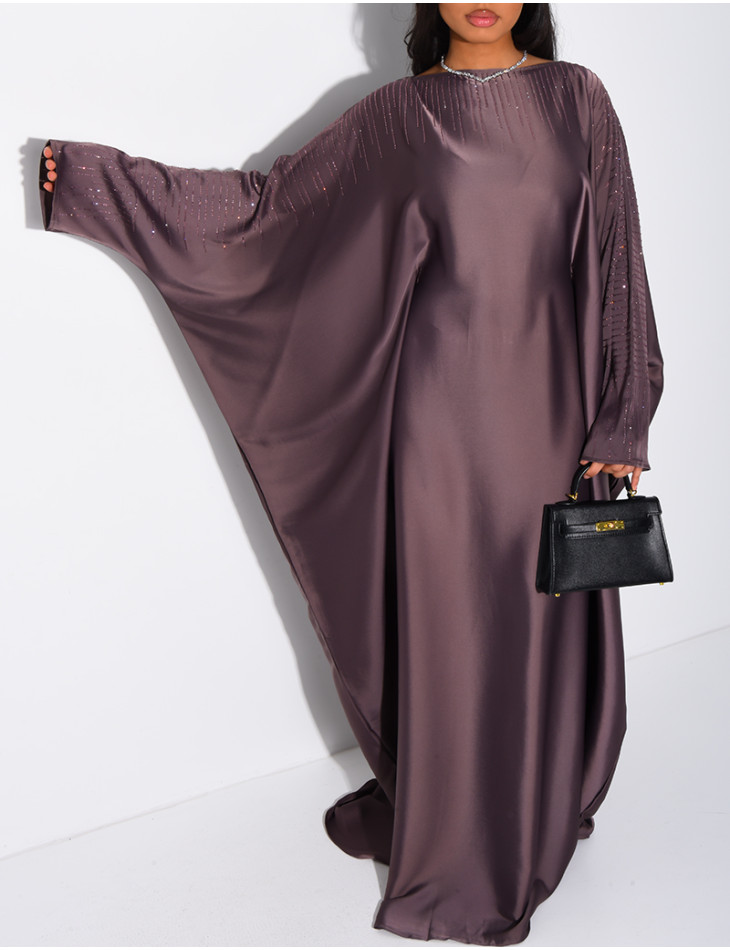 Abaya papillon ornée de strass à nouer à l'intérieur