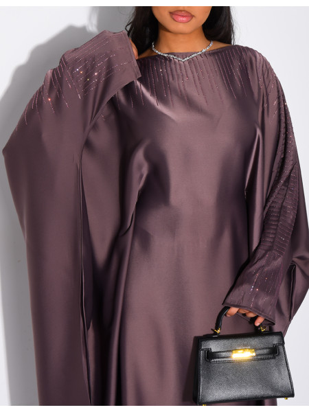 Abaya papillon ornée de strass à nouer à l'intérieur