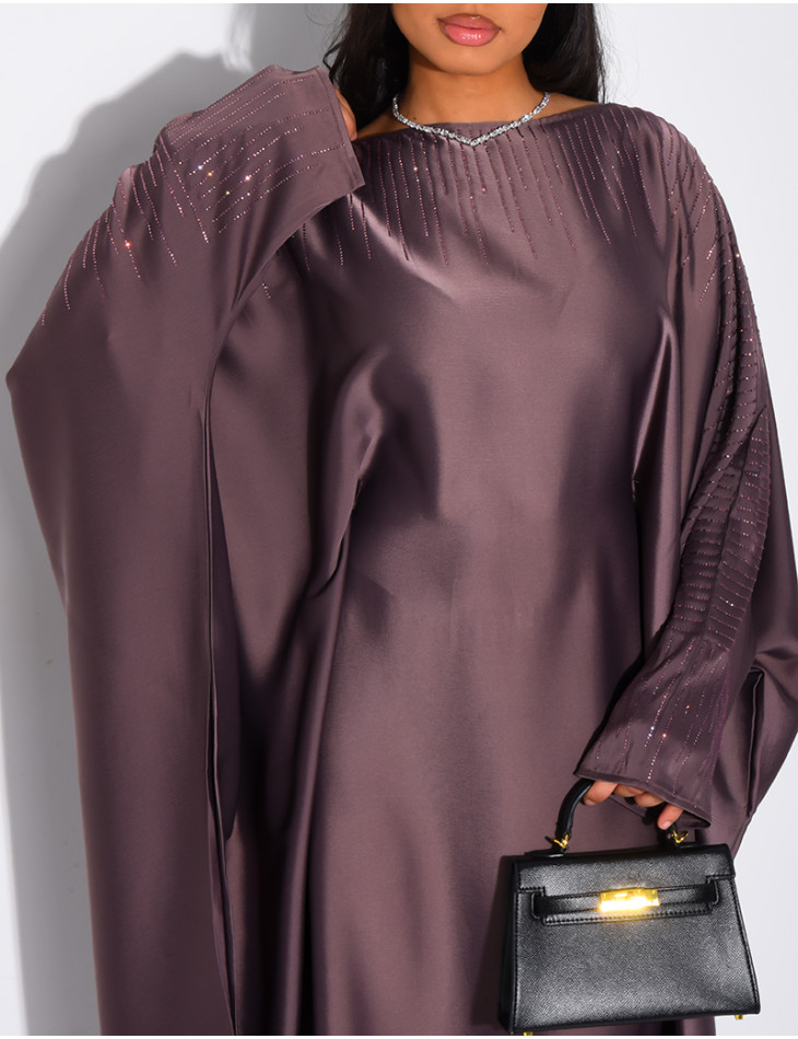 Abaya papillon ornée de strass à nouer à l'intérieur