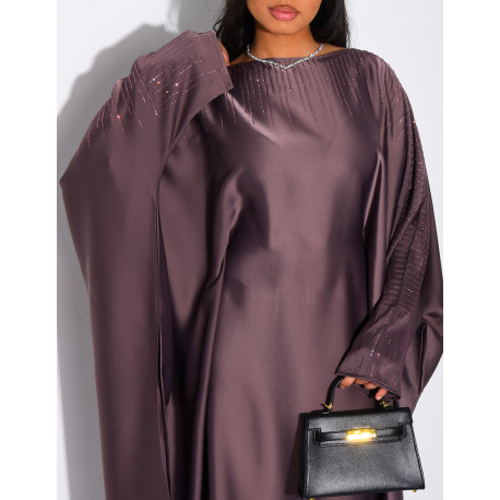 Abaya papillon ornée de strass à nouer à l'intérieur