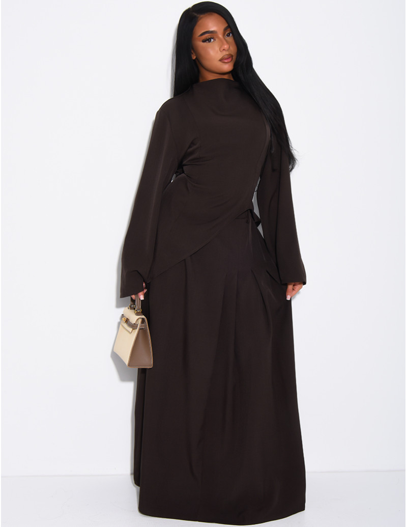 Asymmetrical tie-front top...