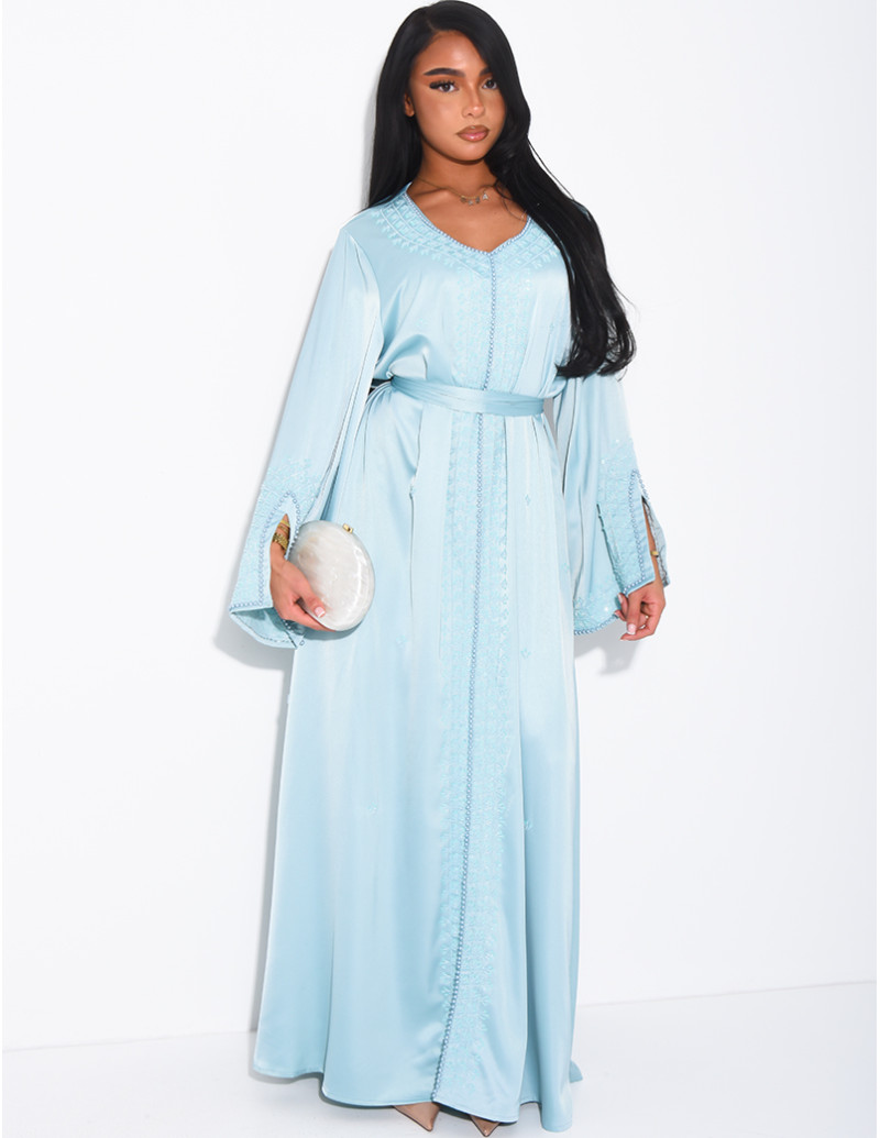 Abaya premium à bordures...