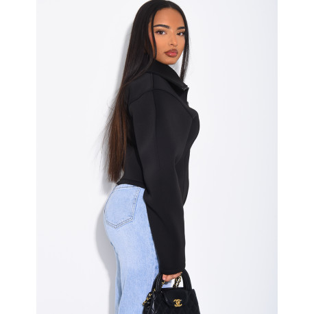 Veste courte en néoprène cintrée