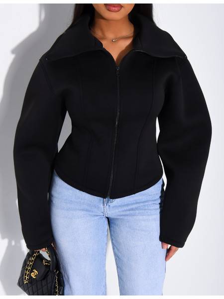 Veste courte en néoprène cintrée