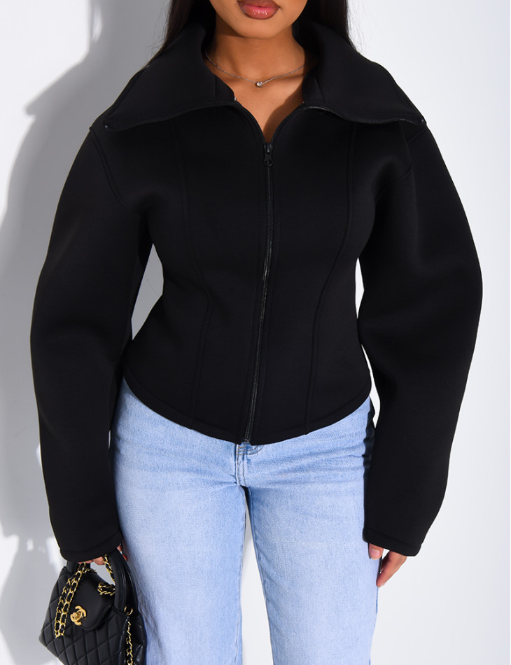 Veste courte en néoprène cintrée