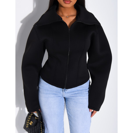 Veste courte en néoprène cintrée