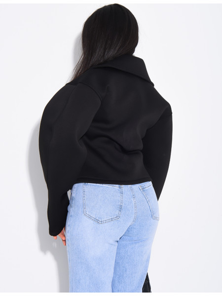 Veste courte en néoprène cintrée