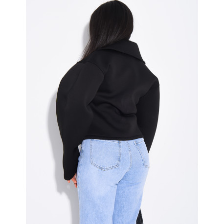 Veste courte en néoprène cintrée