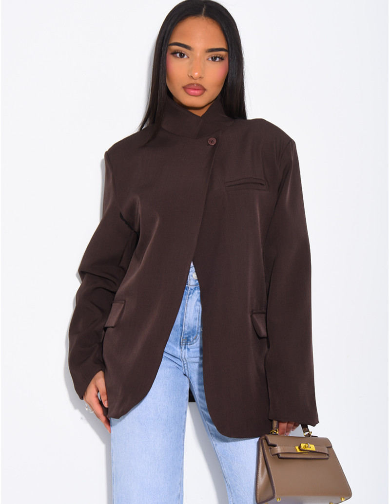 Veste de blazer col montant...