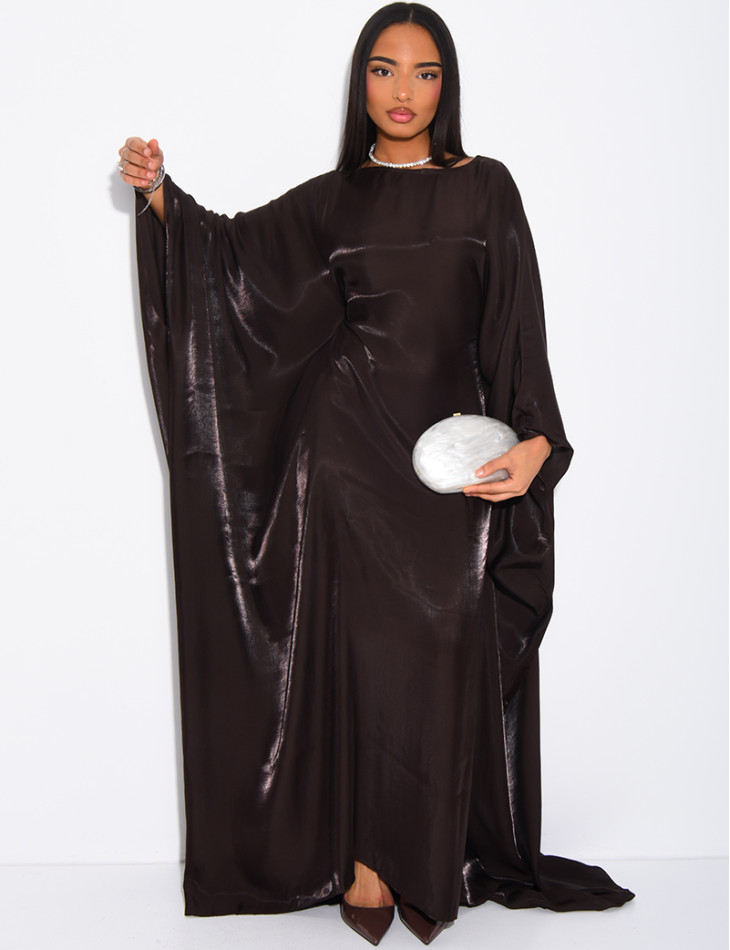 Abaya ample en en tissu irrisé ajustée