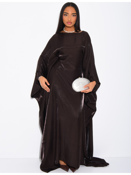 Abaya ample en en tissu irrisé ajustée