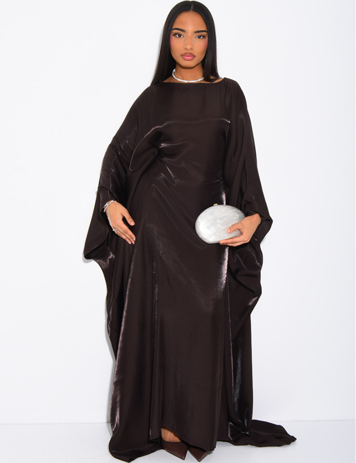 Abaya ample en en tissu irrisé ajustée