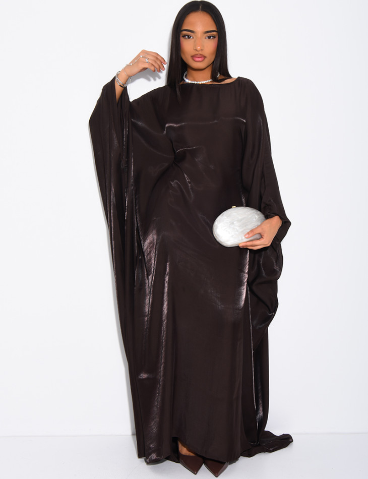 Abaya ample en en tissu irrisé ajustée