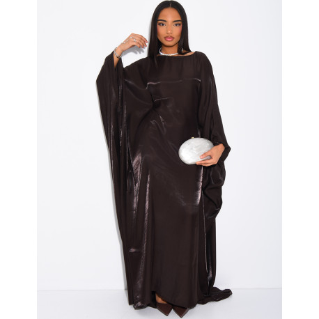 Abaya ample en en tissu irrisé ajustée