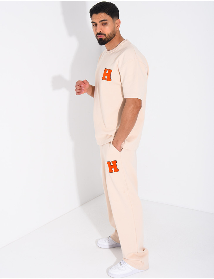 Ensemble pantalon et t-shirt lettre H