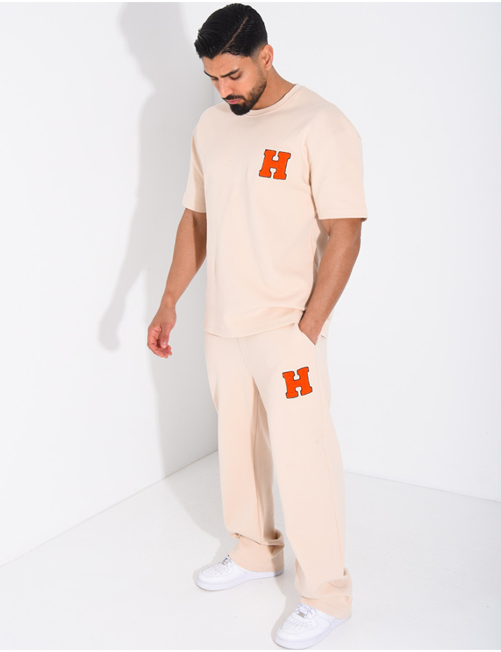 Ensemble pantalon et t-shirt lettre H