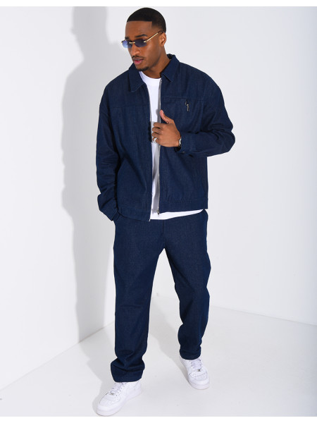 Ensemble pantalon et veste en jeans