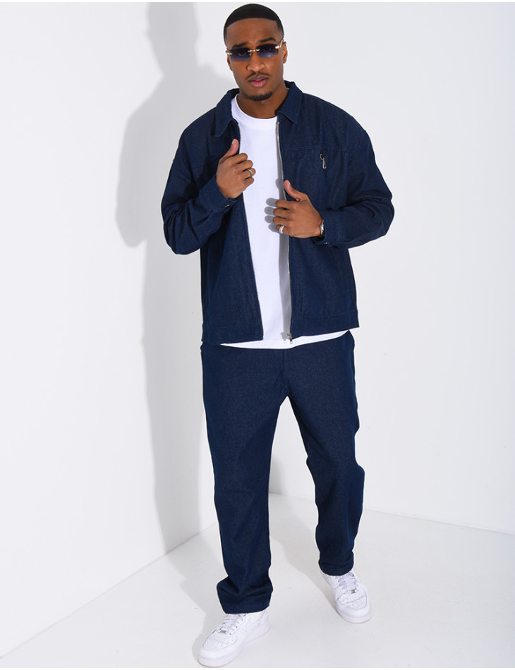 Ensemble pantalon et veste en jeans