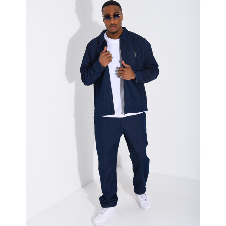 Ensemble pantalon et veste en jeans