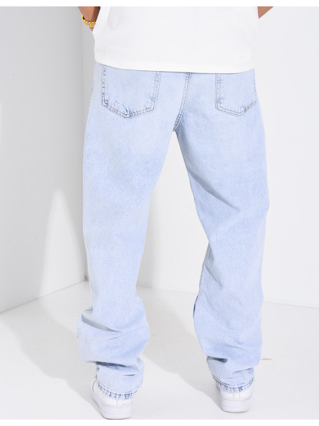 Jeans coupe droite à couture contrastante