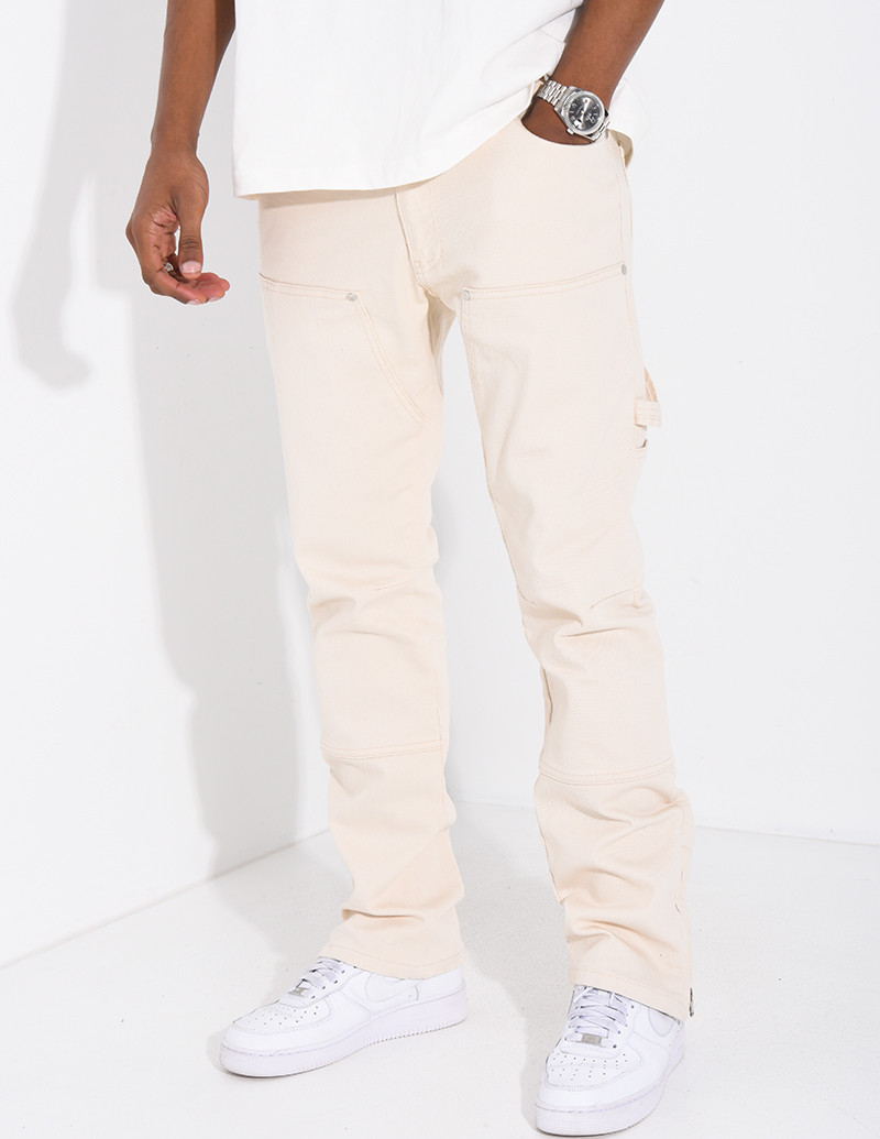 Jeans large à fermeture...