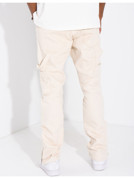 Jeans large à fermeture éclaire aux chevilles