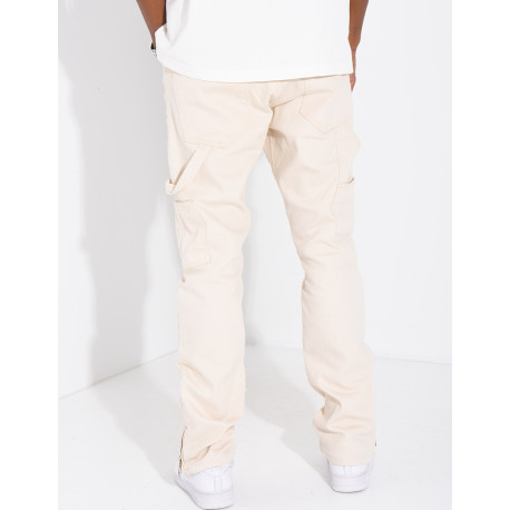 Jeans large à fermeture éclaire aux chevilles