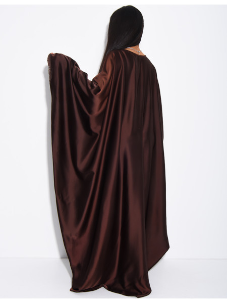 Abaya mit Schmetterlingsausschnitt und Spitzeneinsätzen
