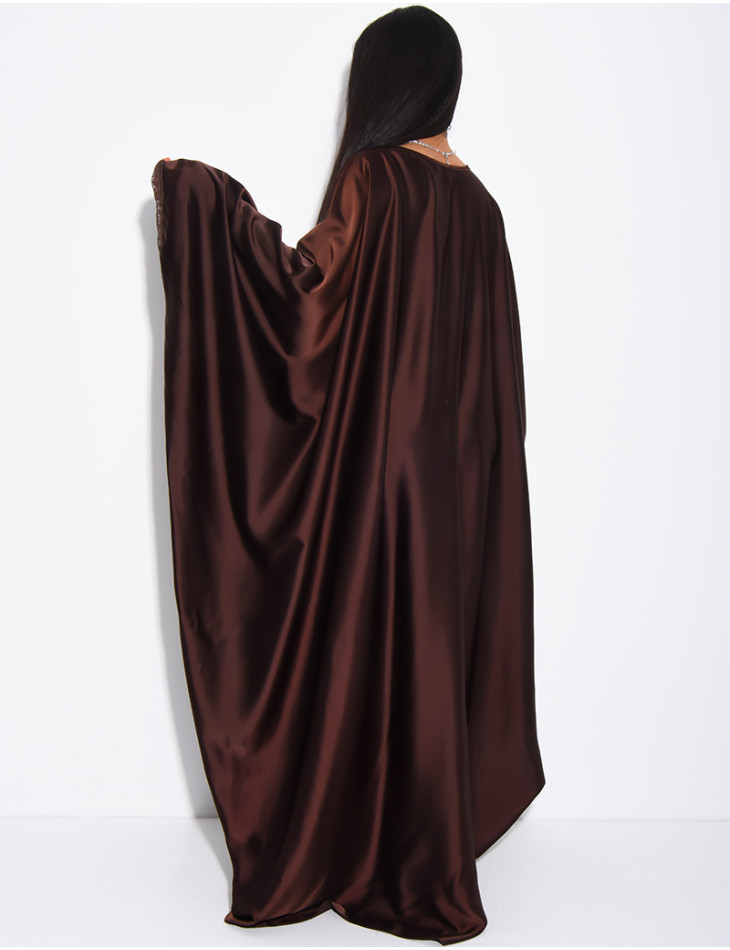 Abaya mit Schmetterlingsausschnitt und Spitzeneinsätzen
