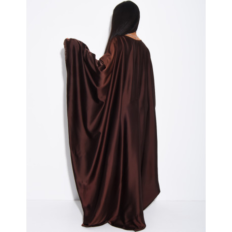 Abaya mit Schmetterlingsausschnitt und Spitzeneinsätzen